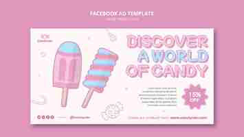 Free PSD candy pastel colors facebook template