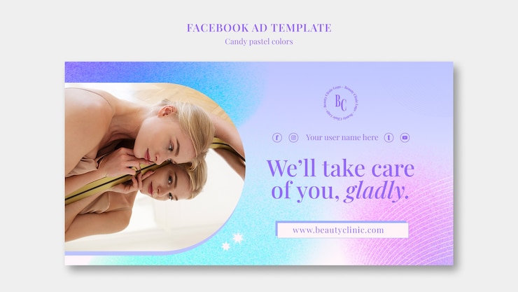 無料PSD キャンディパステルカラーのfacebookテンプレート