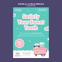 Free PSD candy pastel colors poster template