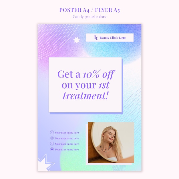 Free PSD candy pastel colors  poster template