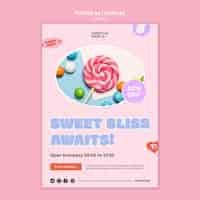 Free PSD candy pastel colors  poster template