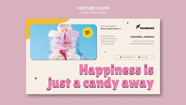 Free PSD candy pastel colors template design