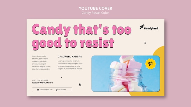 Free PSD candy pastel colors template design