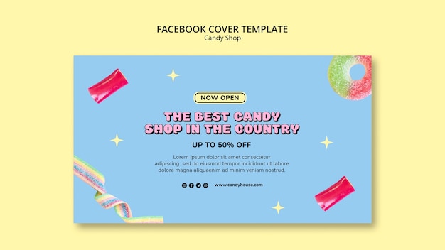 Free PSD candy pastel colors template design