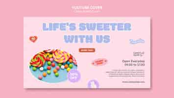 Free PSD candy pastel colors youtube cover template