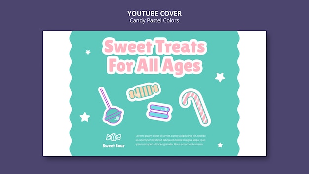 Free PSD candy pastel colors youtube cover