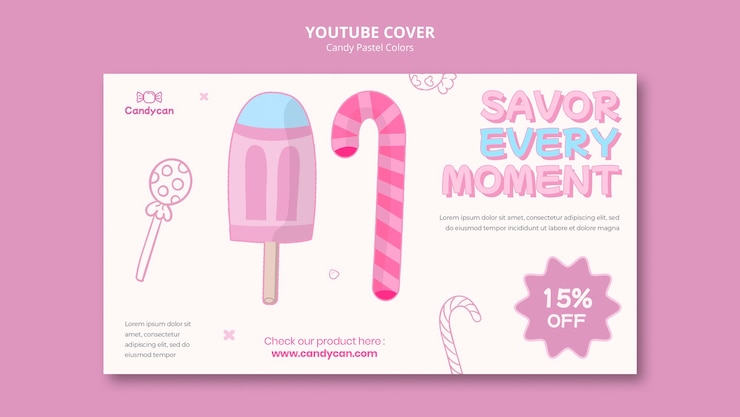 Free PSD candy pastel colors youtube cover