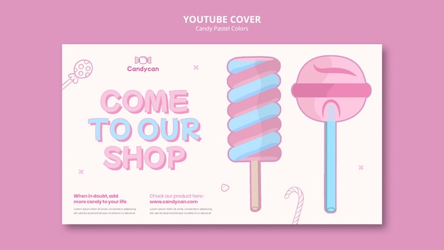 Free PSD candy pastel colors youtube cover