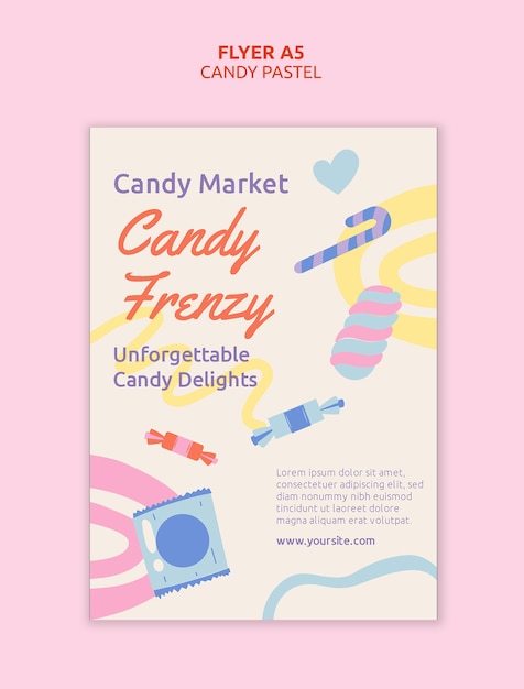 Free PSD candy pastel template design