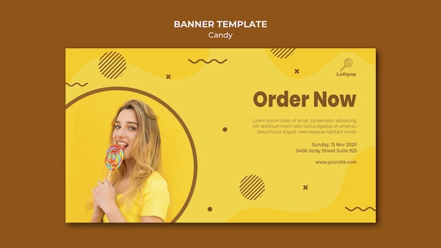 Free PSD candy shop banner template