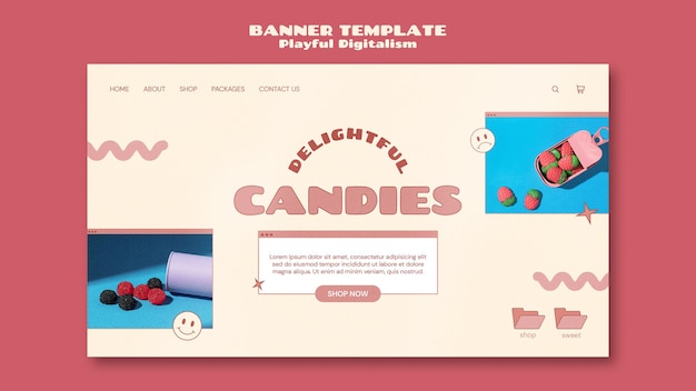 Free PSD candy shop banner template