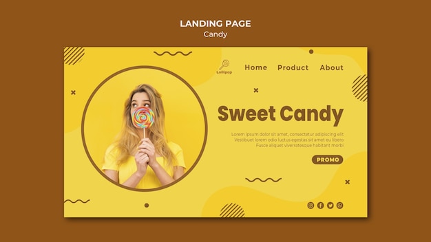 Candy shop landing page template