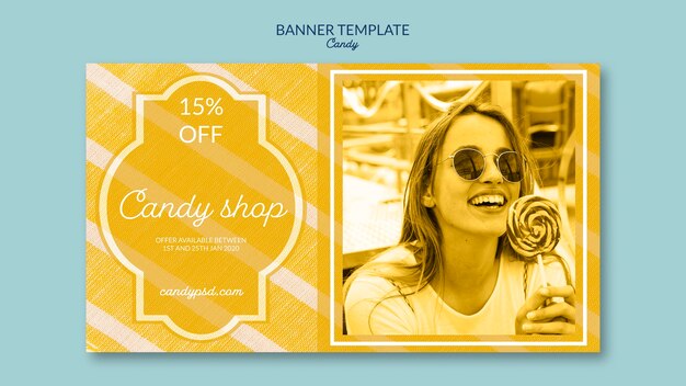 candy shop and offers banner template
