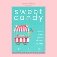 Free PSD candy shop poster template