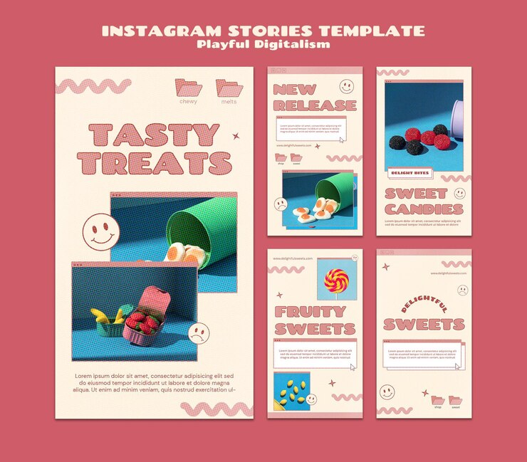 Бесплатный PSD истории из соцсетей candy shop