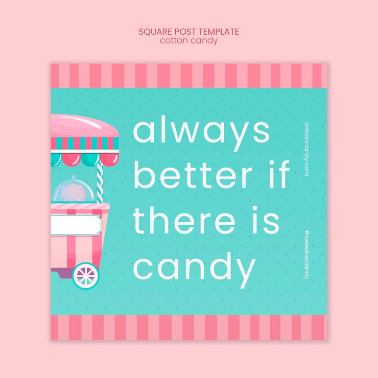 Free PSD candy shop square post template