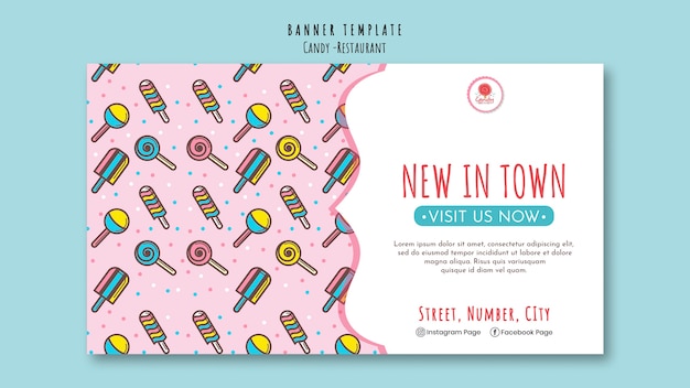 Free PSD candy shop template for banner