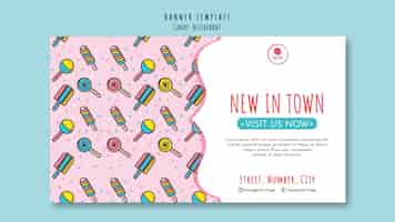 Free PSD candy shop template for banner