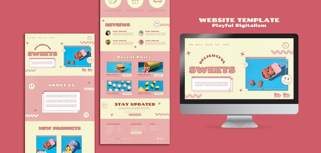 Free PSD candy shop web template