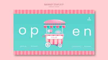 Free PSD candy store template banner