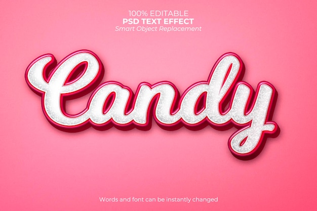 Free PSD candy text effect