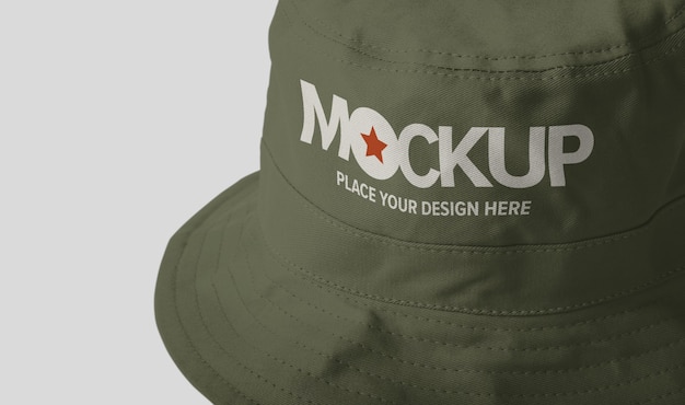 Canvas bucket hat mockup isolated