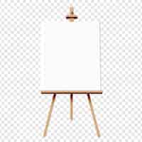 Free PSD canvas and easel photograph isolated on transparent background