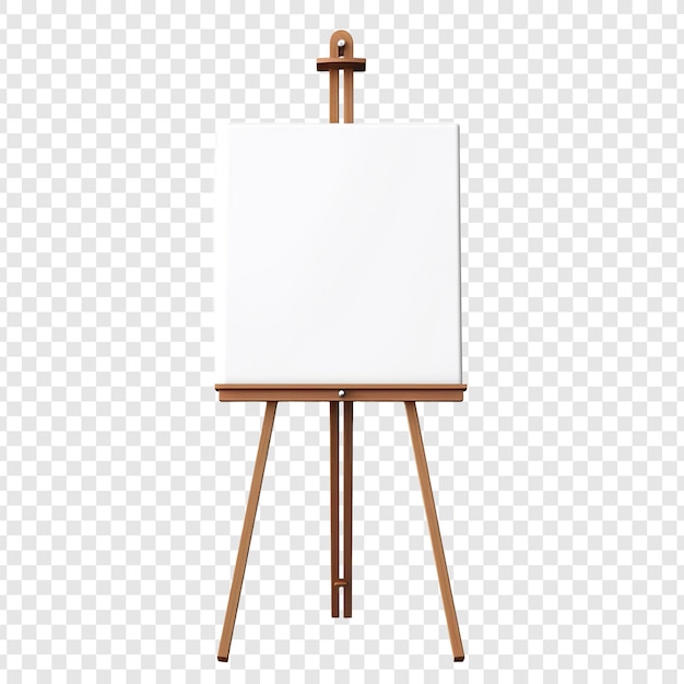 Free PSD canvas and easel photograph isolated on transparent background