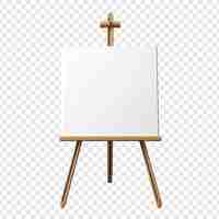 Free PSD canvas and easel photograph isolated on transparent background