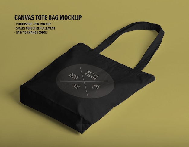 Canvas tote bag mockup template