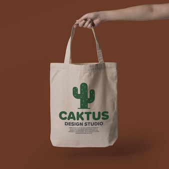 Canvas tote bag mockup