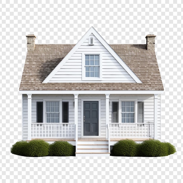 Cape cod house isolated on transparent background