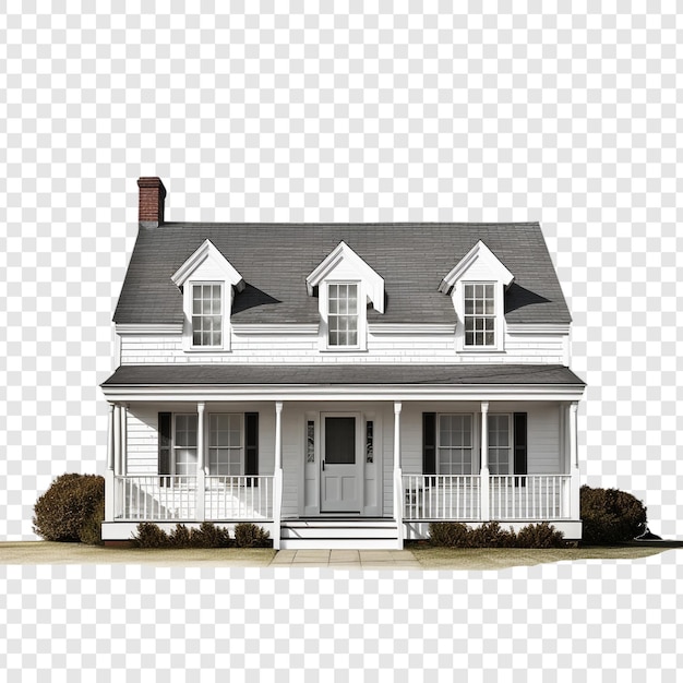 Cape cod house isolated on transparent background