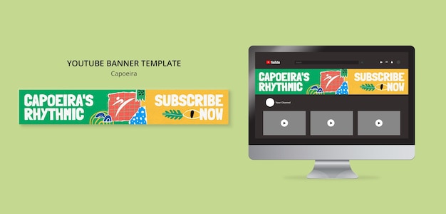 Free PSD capoeira competitions youtube banner template