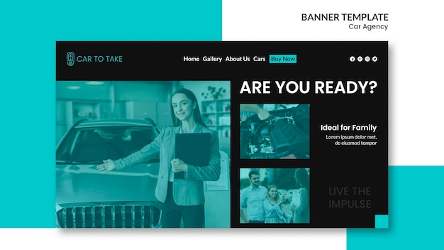 PSD gratuito modello di banner agenzia auto