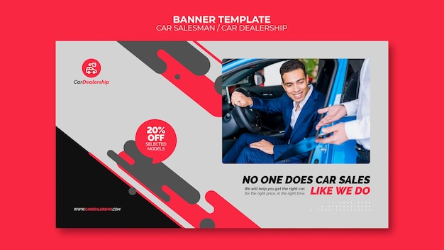 Car dealership banner template with photo