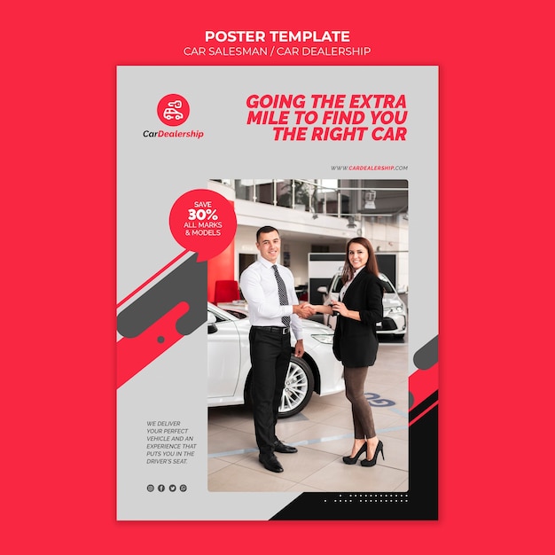 Car dealership print template with photo