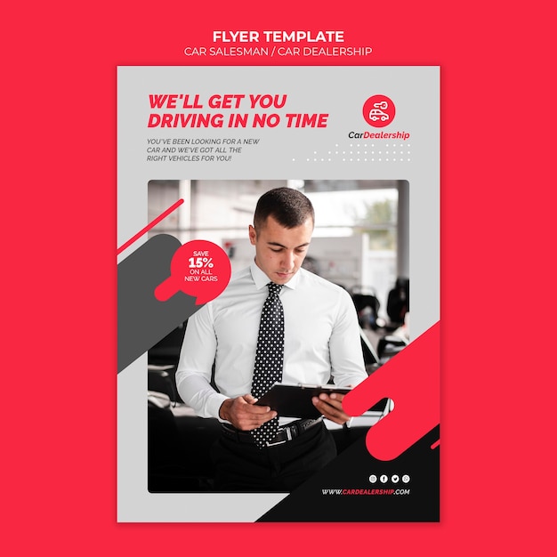 Car dealership print template with photo