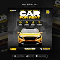 Free PSD car rent and sale automotive social media banner or instagram post template