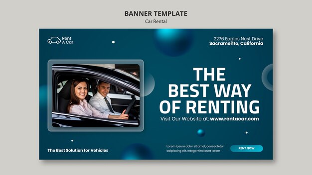 Car rental banner template design