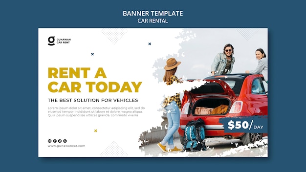 Car rental banner template