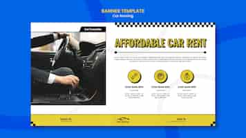 PSD gratuito modello di banner orizzontale per noleggio auto