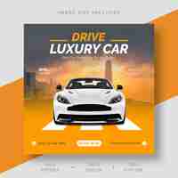 Free PSD car rental instagram social media post banner template