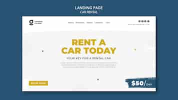 Free PSD car rental landing page template