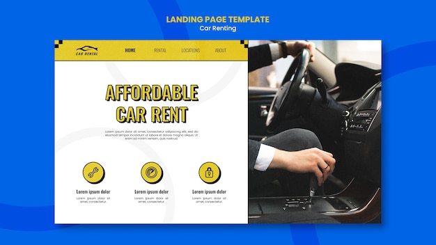 Free PSD car rental landing page template