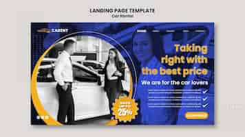 Free PSD car rental landing page template