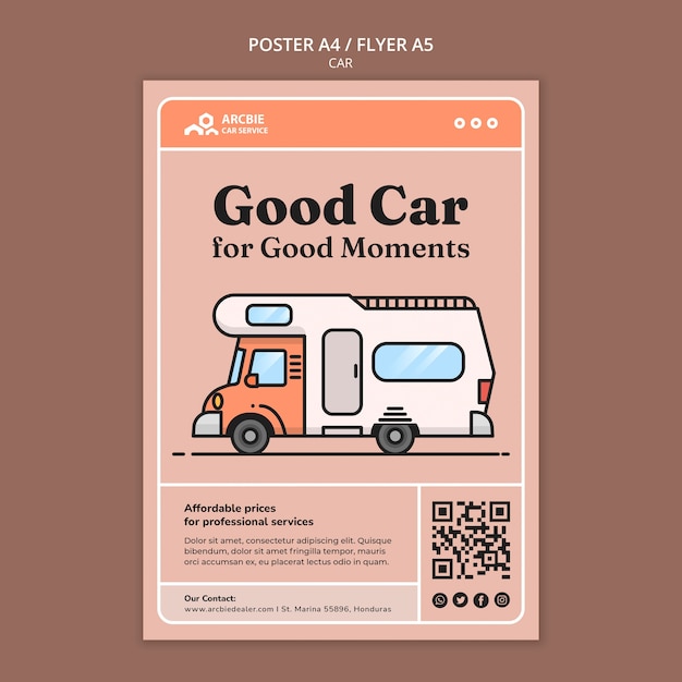 PSD gratuito modello di progettazione di poster o volantini di vendita di auto