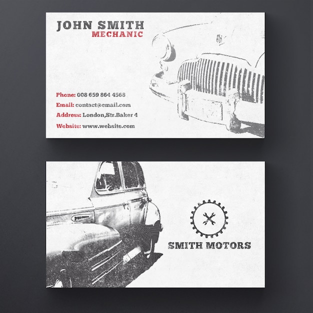 Free PSD car service business card