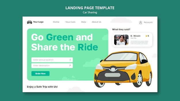 Free PSD car sharing design template