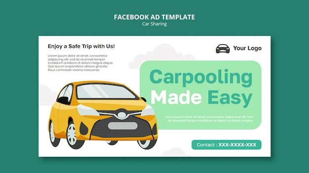 Free PSD car sharing design template